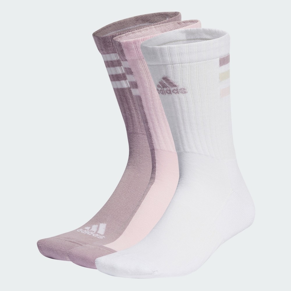 ADIDAS 襪子 白粉藕粉 三雙一組 長襪 中筒襪 IR7614