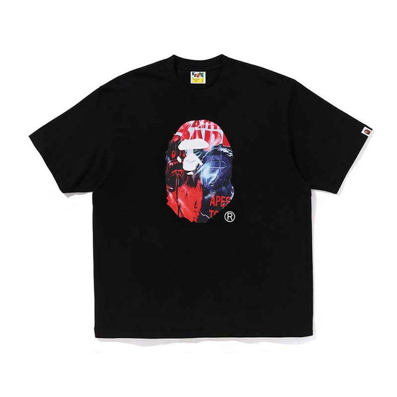 BAPE Photo Print Ape Head Tee 猿人 偏大 短袖 黑色 RAY-93 [台灣現貨]