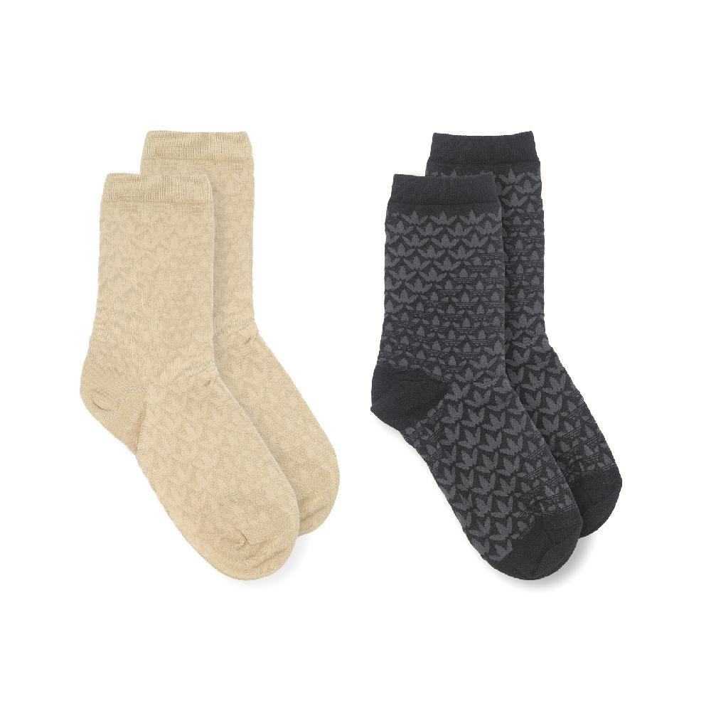 ADIDAS 襪子 MONO 卡其黑 滿版 兩雙一組 長襪 中筒襪 IW8611
