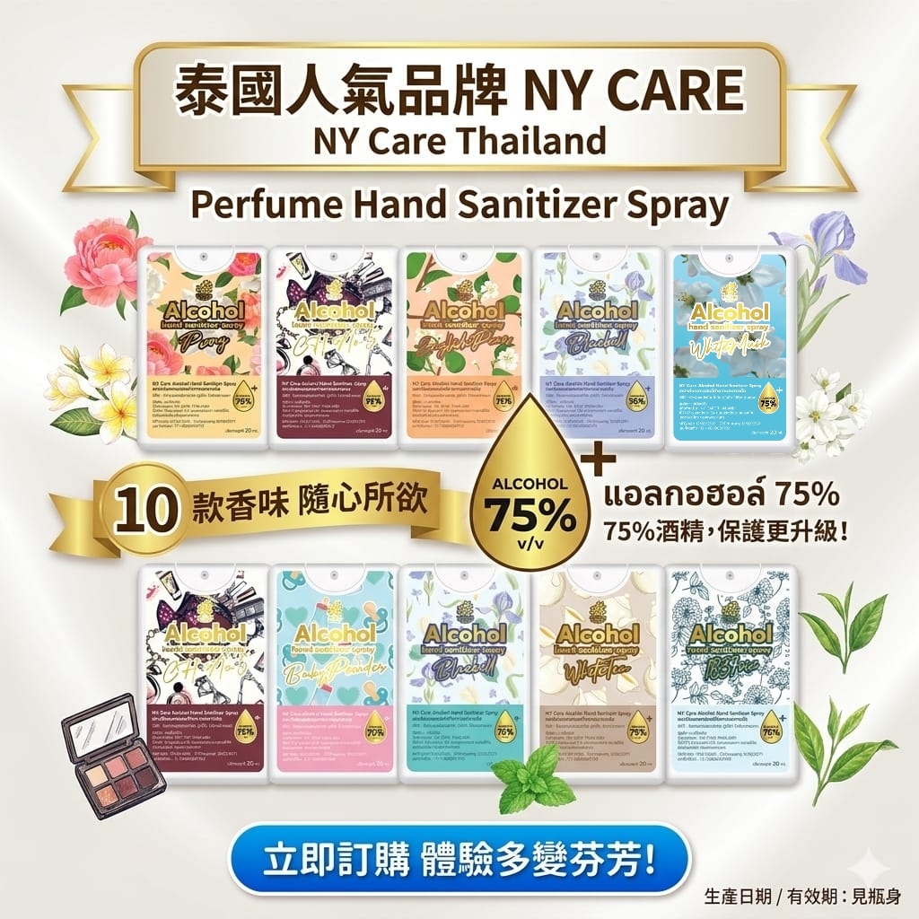 【直播】NY Care Thailand LX062508 香水味酒精消毒噴霧 20ml