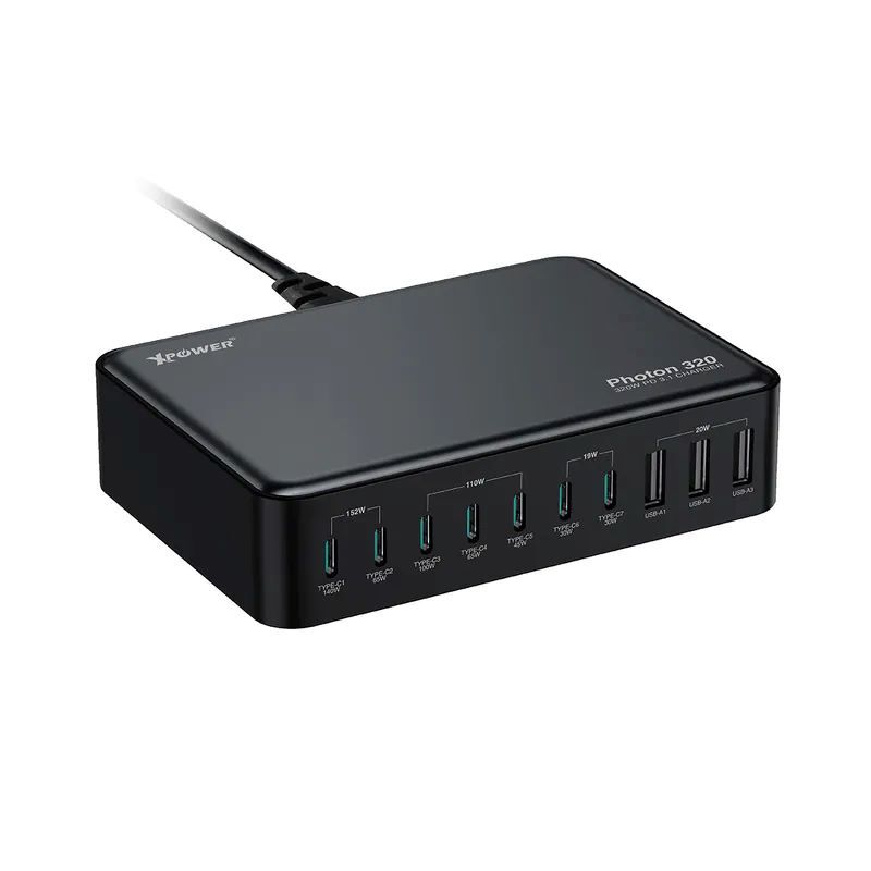 XPower PHOTON 320 320W 10 合 1 PD3.1/PPS 桌上型快速充電器
