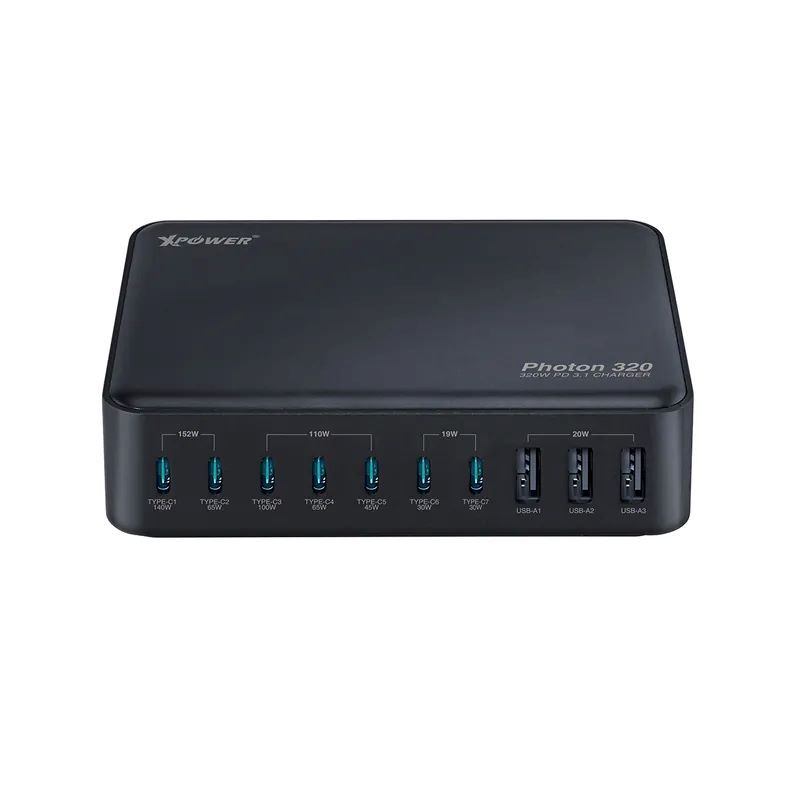 XPower PHOTON 320 320W 10 合 1 PD3.1/PPS 桌上型快速充電器