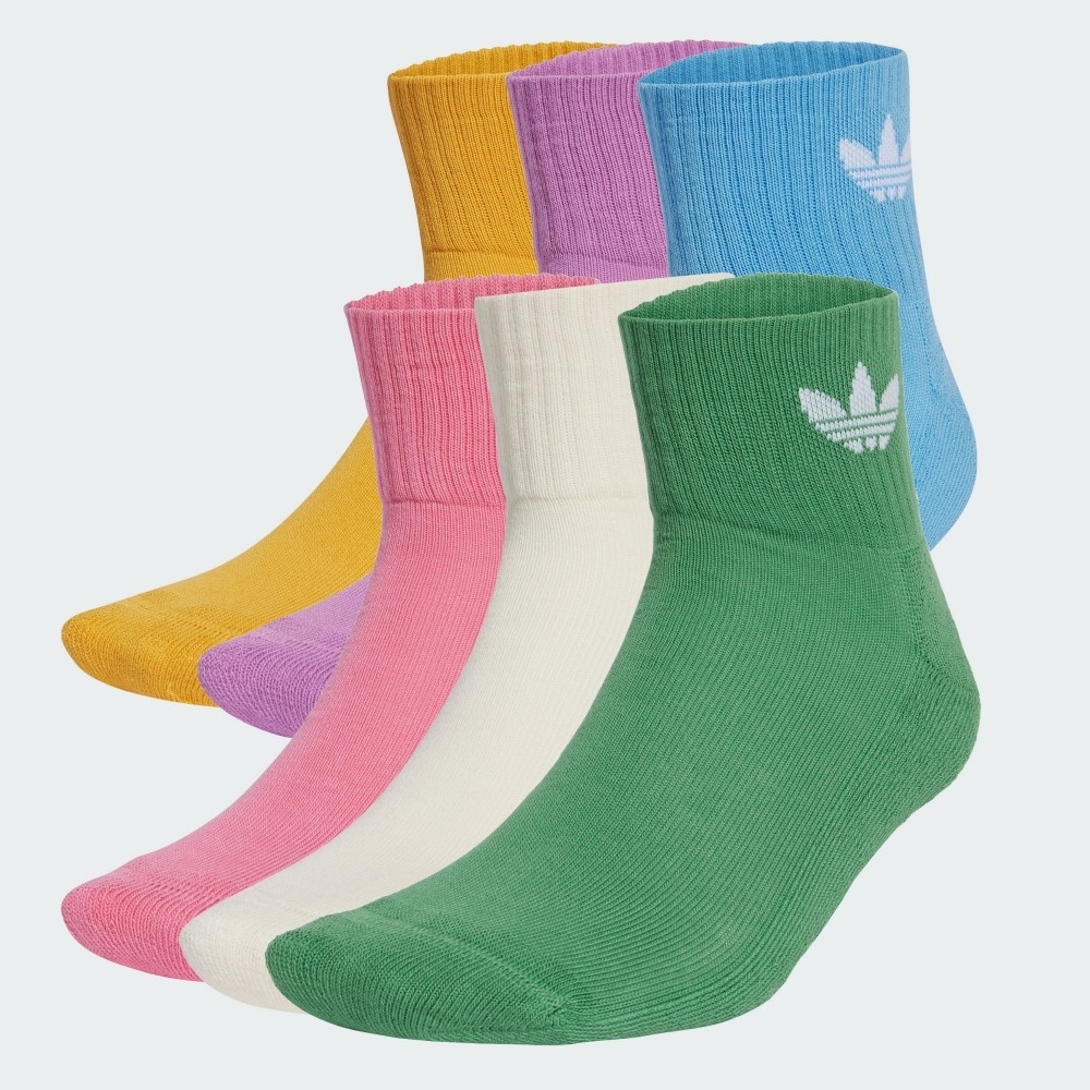 ADIDAS 襪子 繽紛 三葉草 六雙一組 踝襪 短襪 IX5279