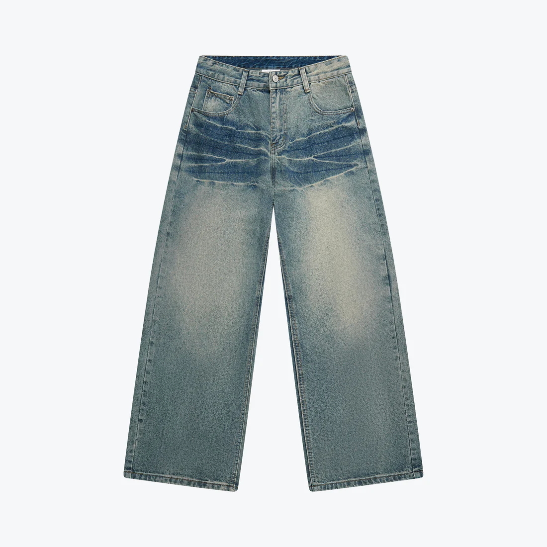 【車庫服飾】sense Curved Drip Washed Jeans