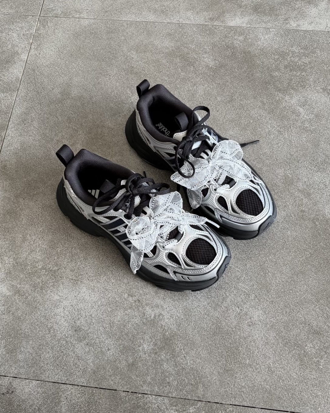 ADIDAS XLG FIN PULSE 銀黑 灰銀 深藍 黑底 芭蕾風 雙鞋帶 老爹鞋 女鞋 LA6811 / 預購