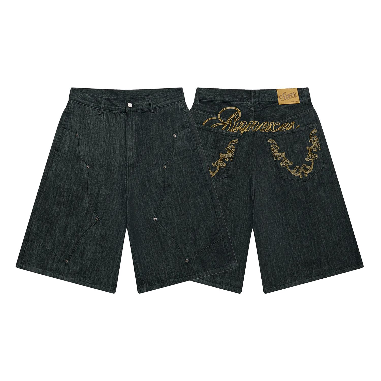 【車庫服飾】sense Embroidered NonFade Jorts
