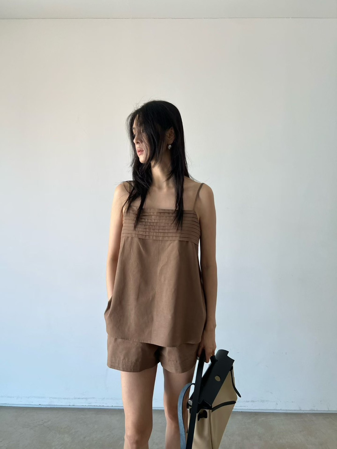 平折線吊帶背心  短褲(分售)