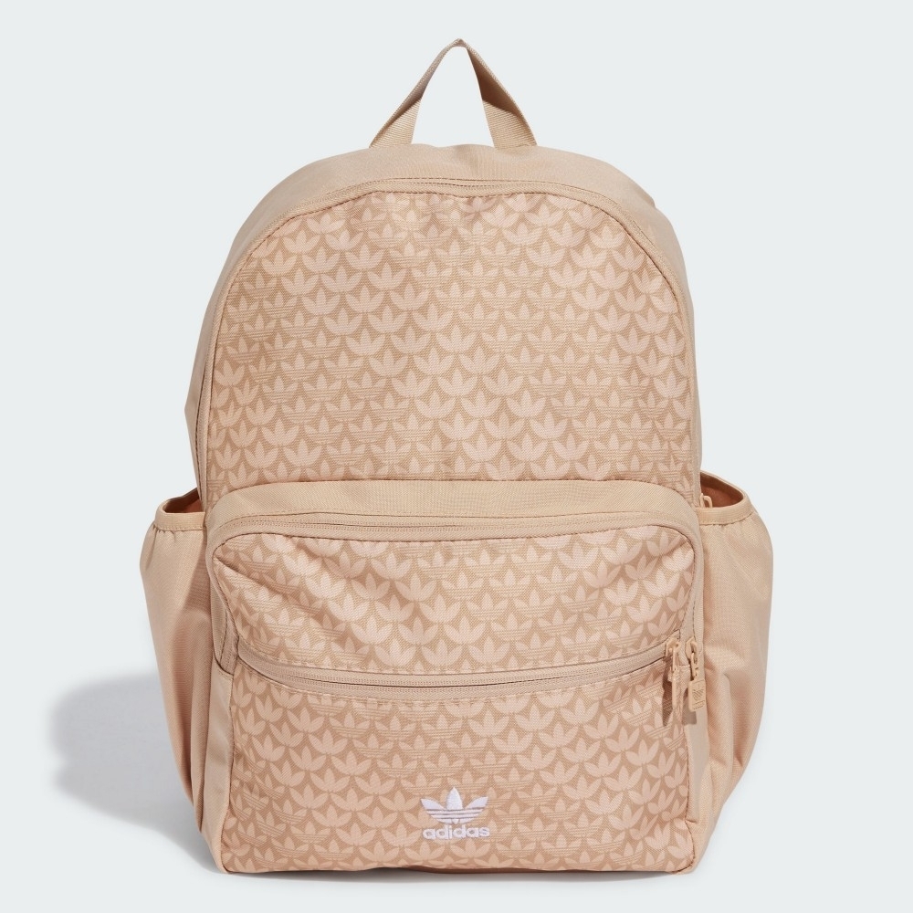 ADIDAS 後背包 MONOGRAM 沙色 滿版 三葉草 書包 IX7463