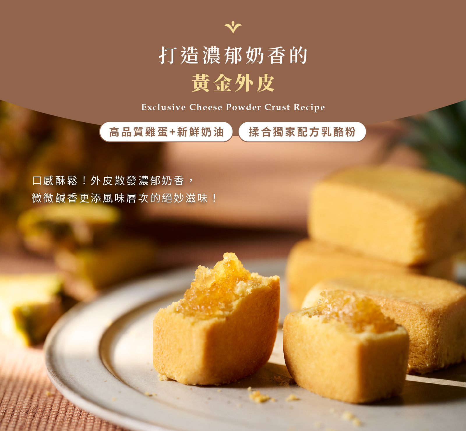 鳳梨酥-口感酥鬆外皮散發濃郁奶香