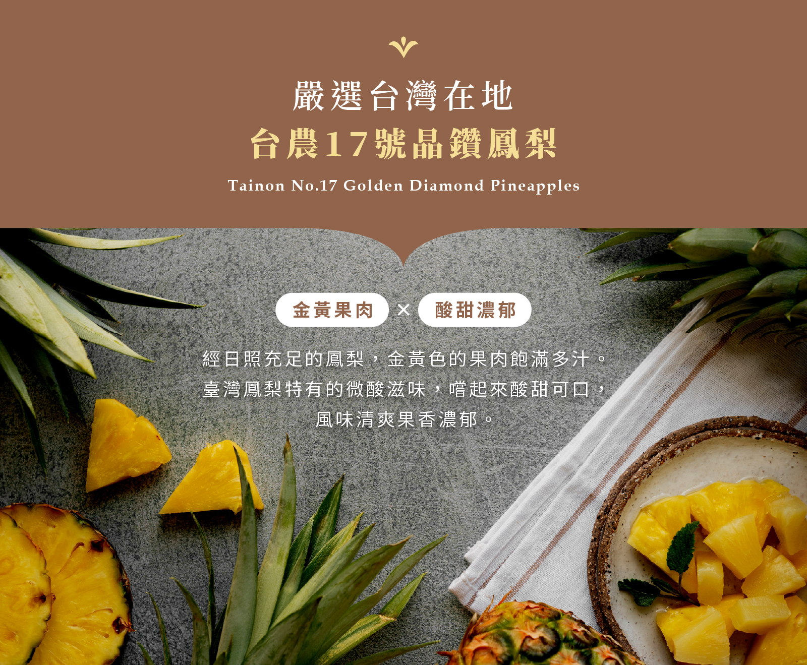 嚴選台灣在地台農17號金鑽鳳梨