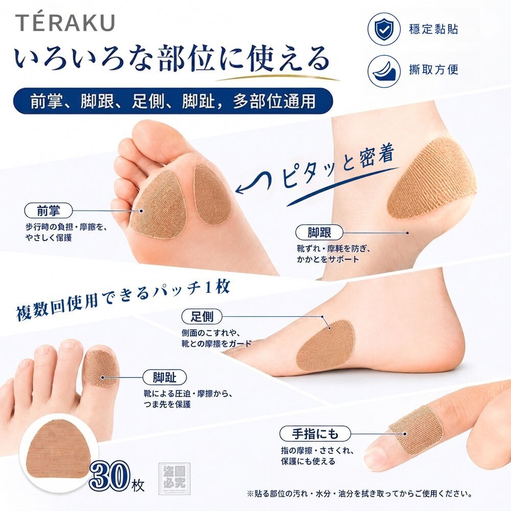 WSBB12046  日本TÉRAKU 隱形防磨足底保護貼（1套2盒）（現貨）