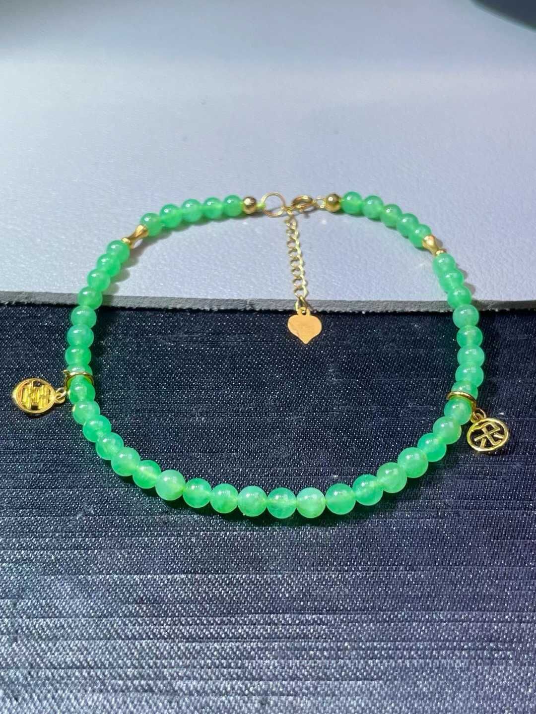 翡翠老坑冰晴手串 (3.6mm直徑),天然翡翠A玉, 緬甸玉, Jade, Jadeite