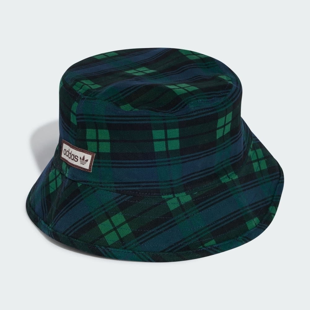 ADIDAS 漁夫帽 TARTAN BUCKET 藍綠 格紋帽 帽子 IY1543