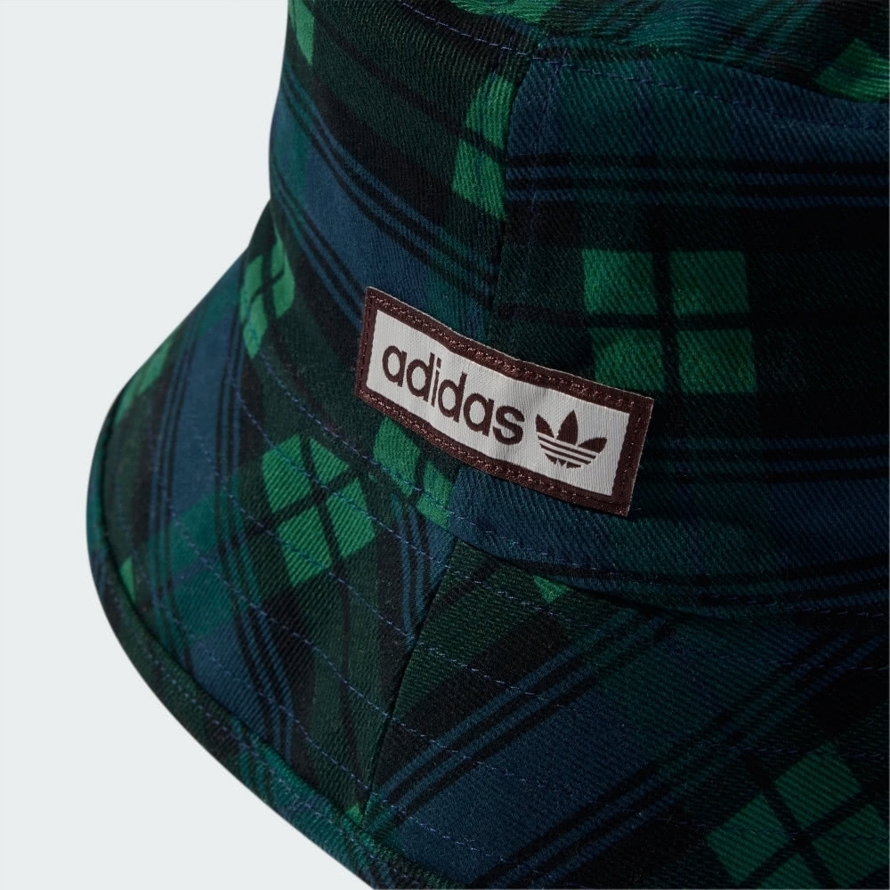 ADIDAS 漁夫帽 TARTAN BUCKET 藍綠 格紋帽 帽子 IY1543