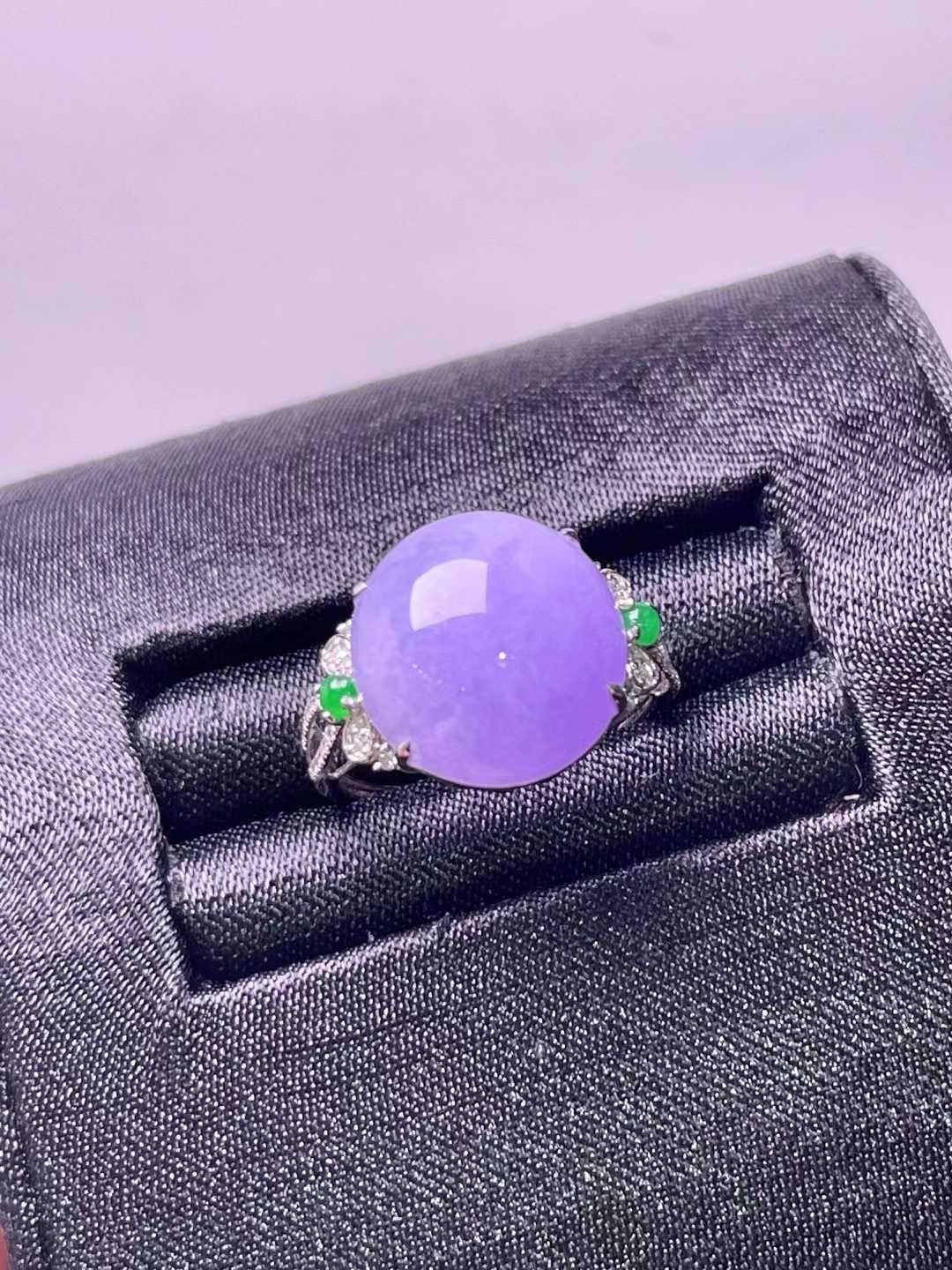 翡翠冰紫羅蘭戒指,天然翡翠A玉, 緬甸玉, Jade, Jadeite