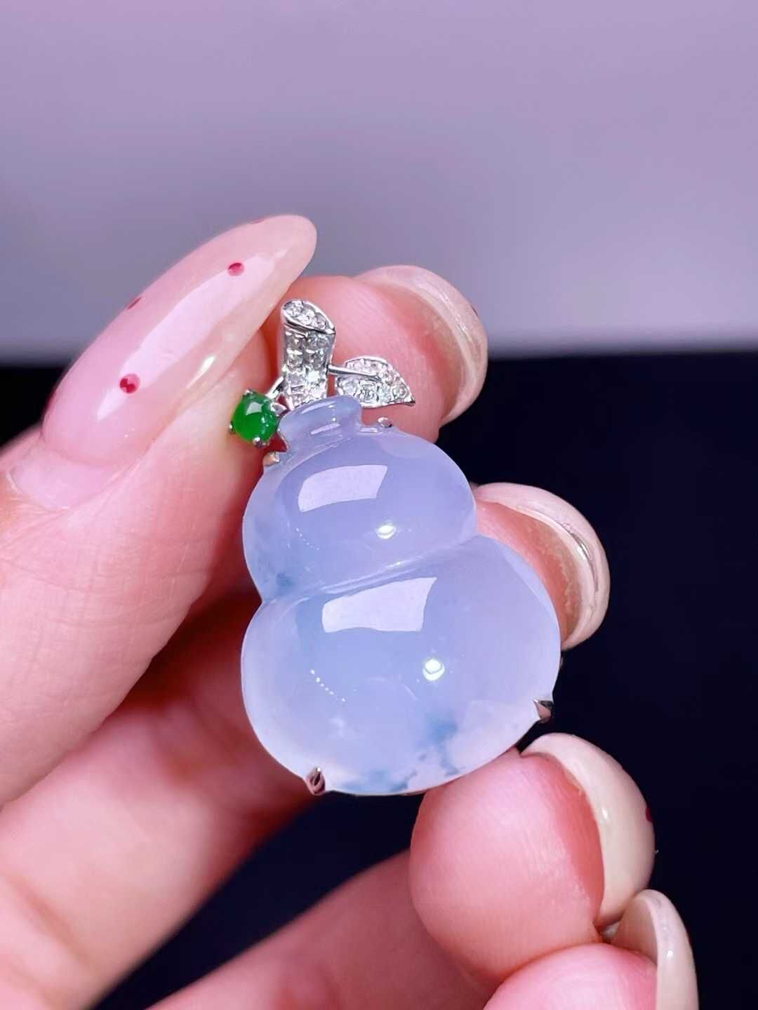 翡翠葫蘆吊墜,天然翡翠A玉, 緬甸玉, Jade, Jadeite