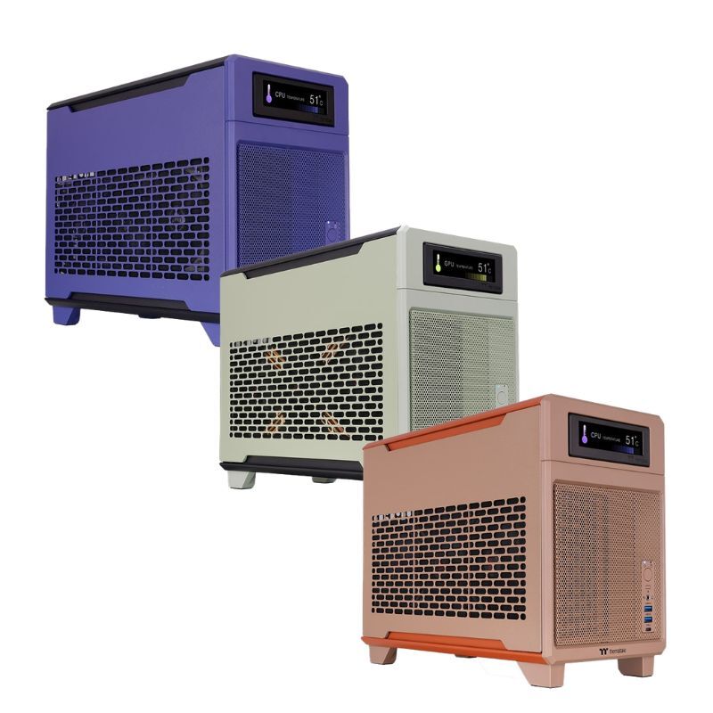 Thermaltake 曜越 TR100 ITX SFF迷你型機殼 暮光紫/礫石砂/抹茶綠