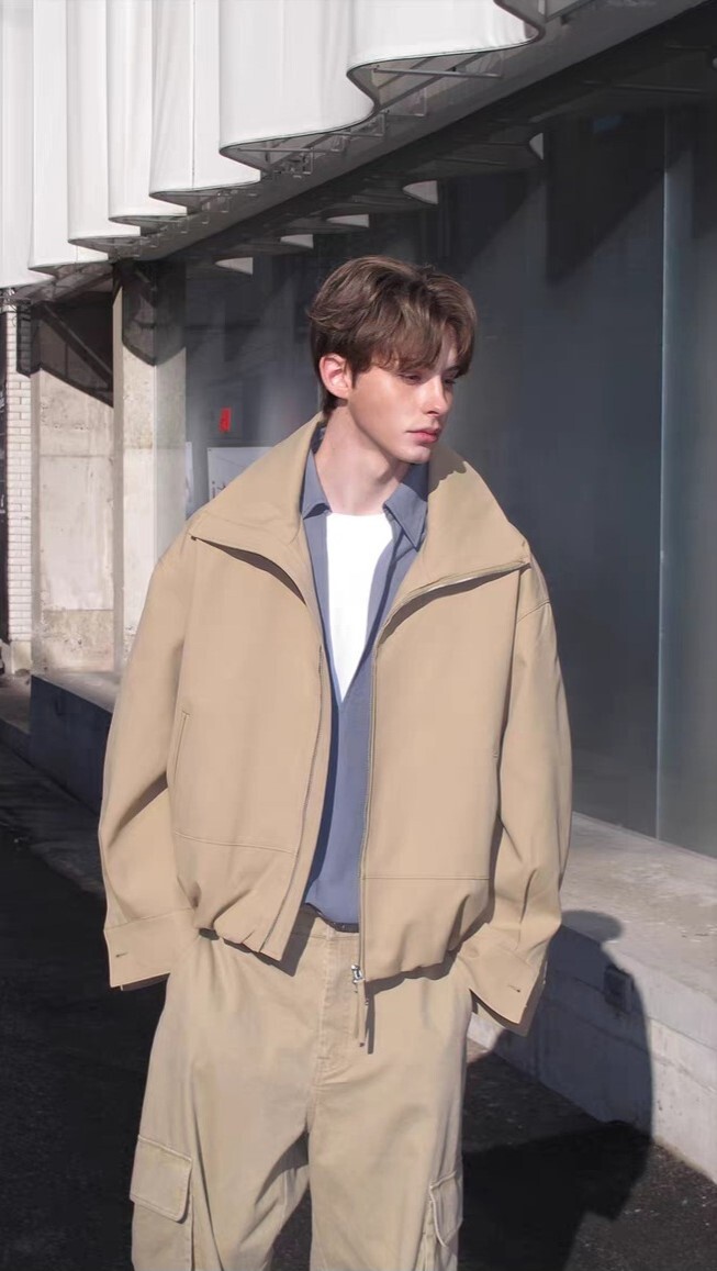 Premium No.3 Beige Bomber Jacket