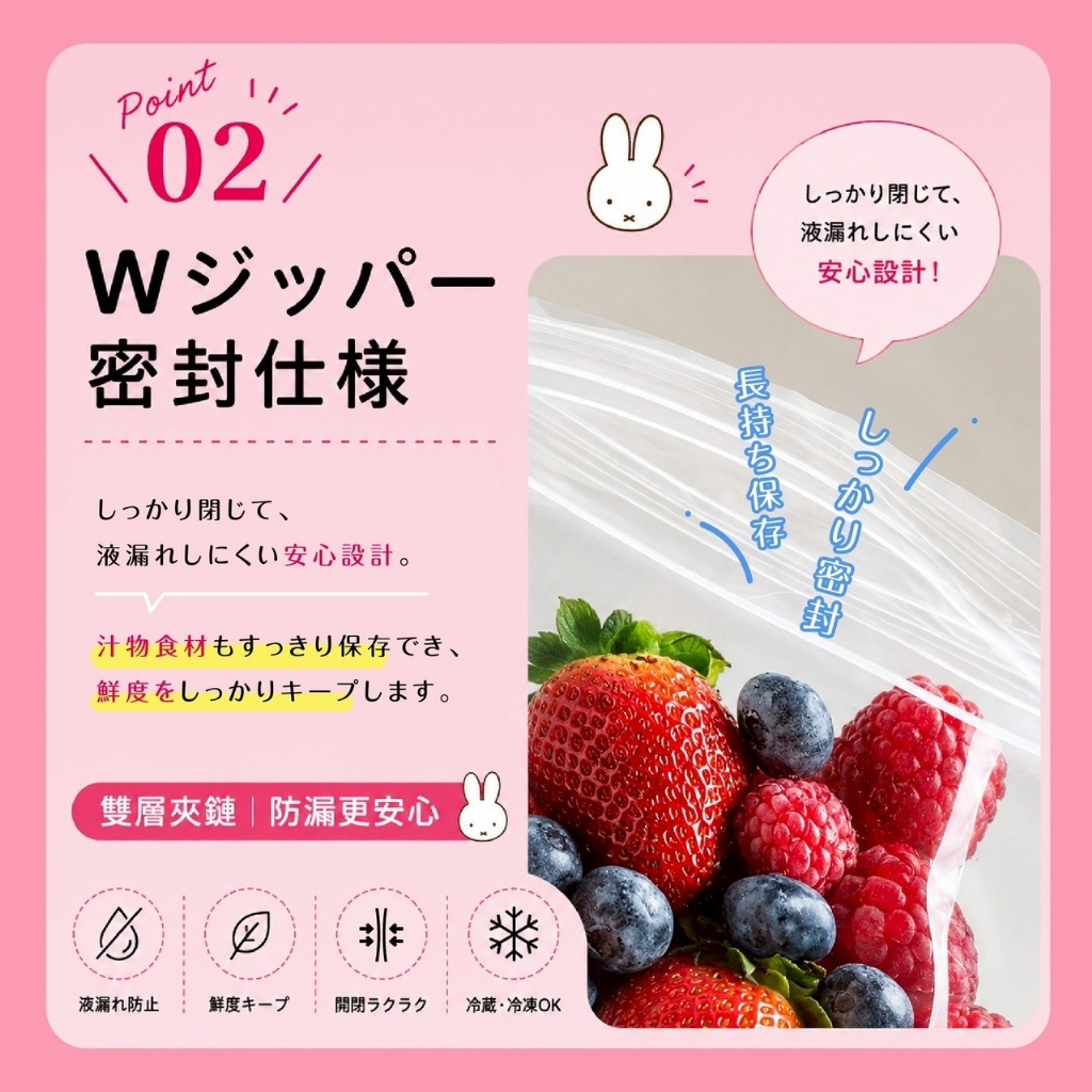 (預購商品) 日本 miffy 食品級密封保鮮袋 買一送一 同尺寸