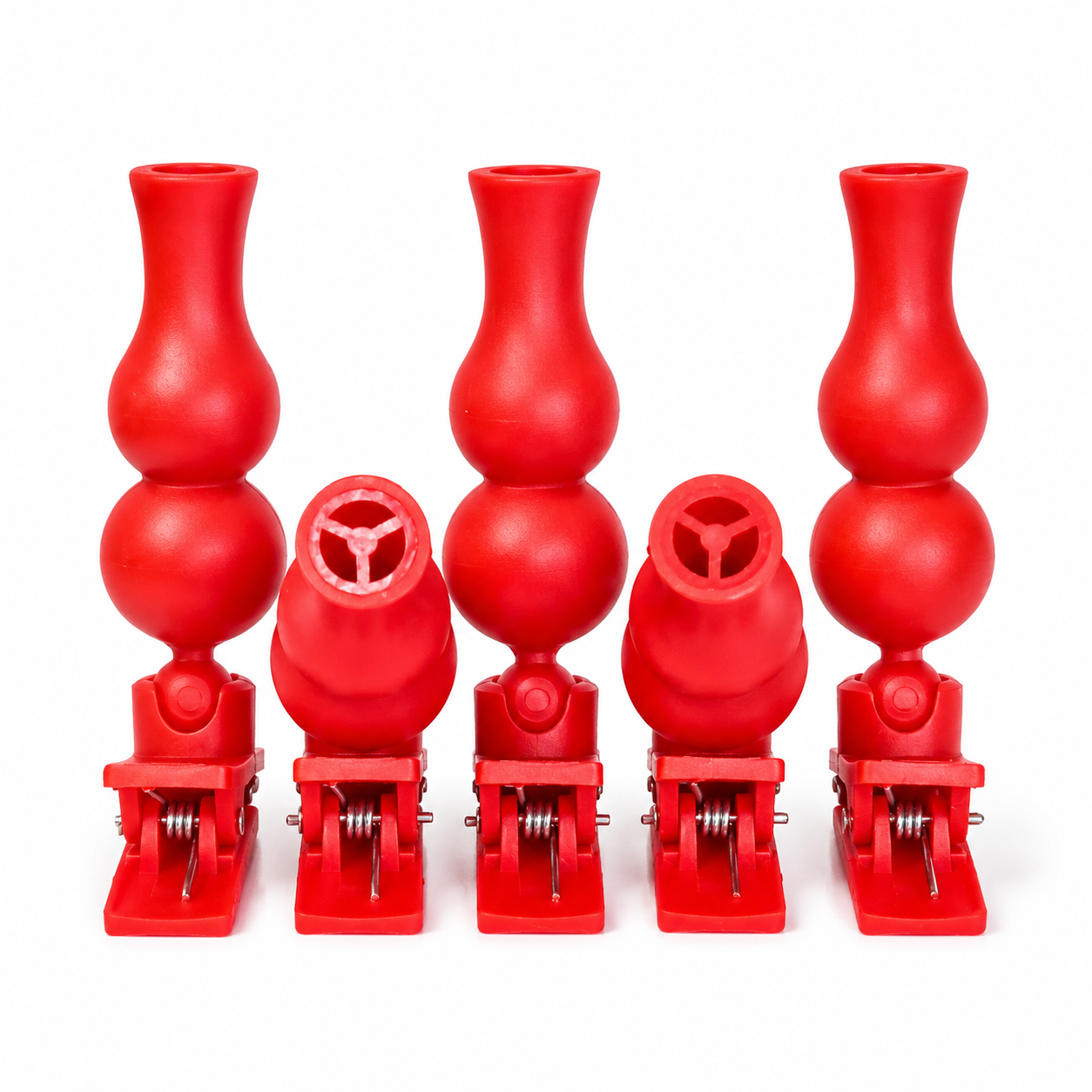 草屯院|插香神器-紅色葫蘆夾式蠟燭座(6入)+加贈紅色小圓燭2入