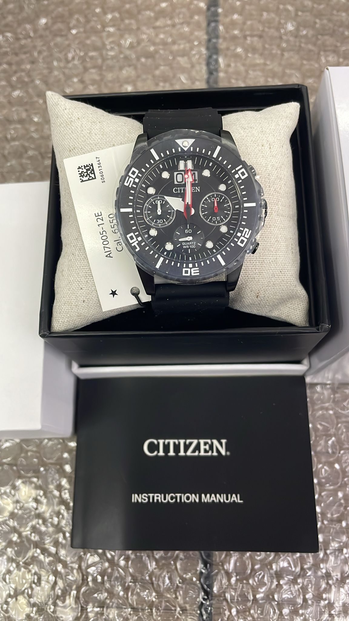 行貨 Citizen Chronograph Quartz Black Dial Watch AI7005-12E 計時石英黑色錶盤腕錶