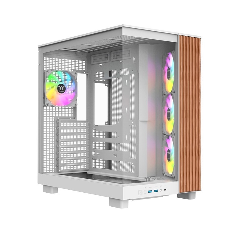 Thermaltake 曜越 光透 View 380 XL WS ARGB 木紋全景玻璃透側 背插雙倉 黑色/白色/抹茶綠