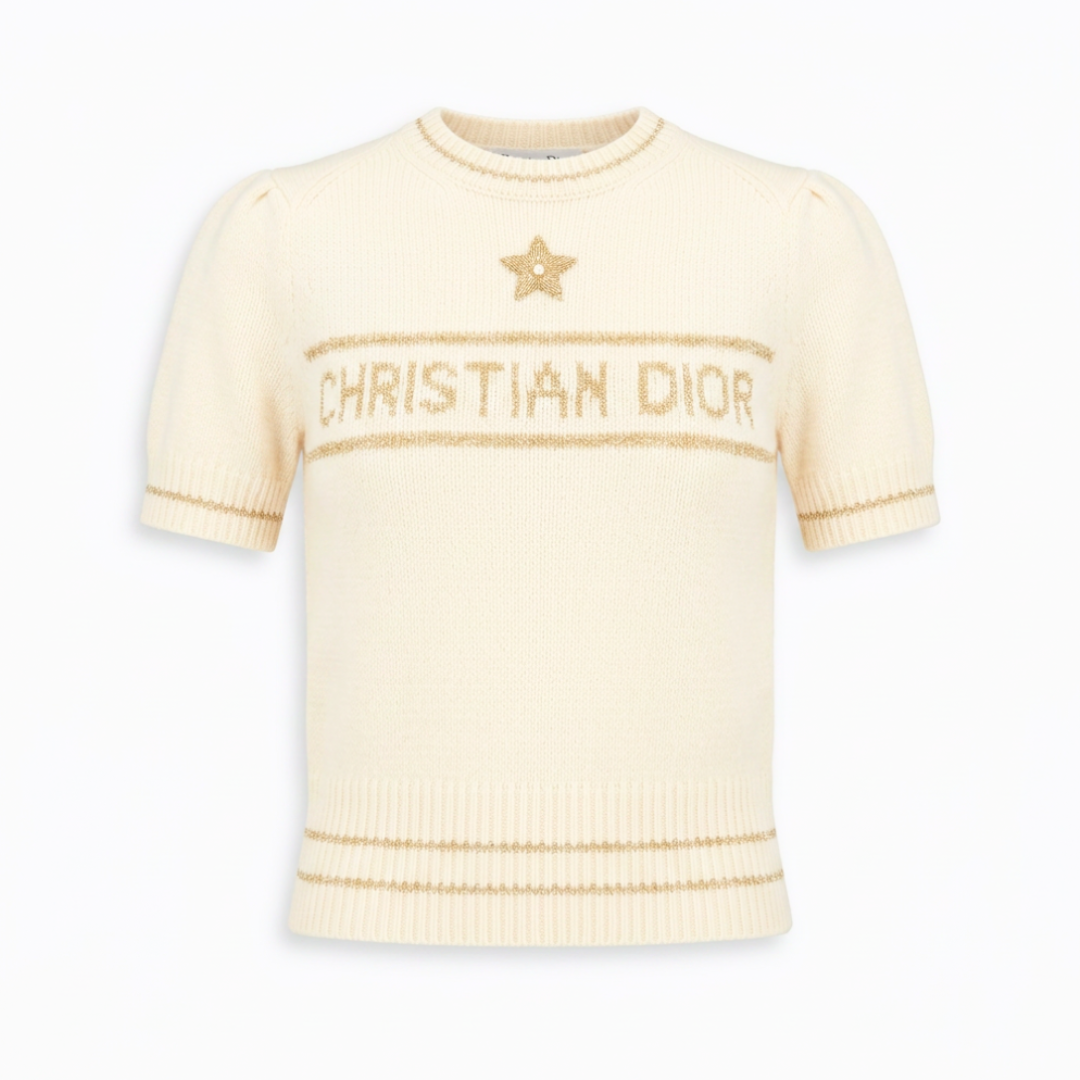 1CD1102-125 [DIOR] Short Sleeved Sweater White (C-EU-E)