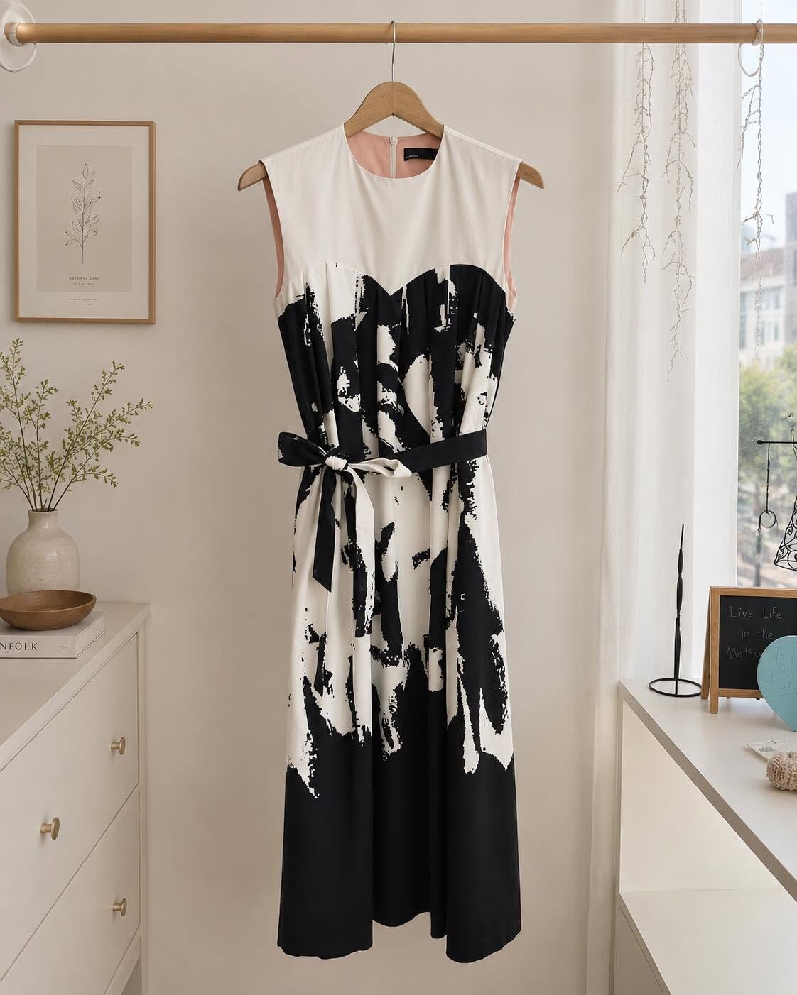 SOLID PRINTED LONG DRESS (EXCLUDE BELT)