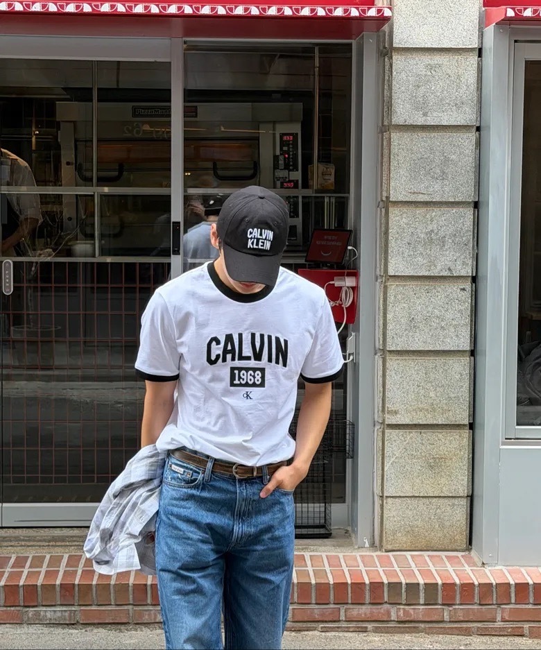 🇰🇷 CALVIN KLEIN CK 美式 滾邊 數字 短T 短袖 寬鬆 男女 / 預購