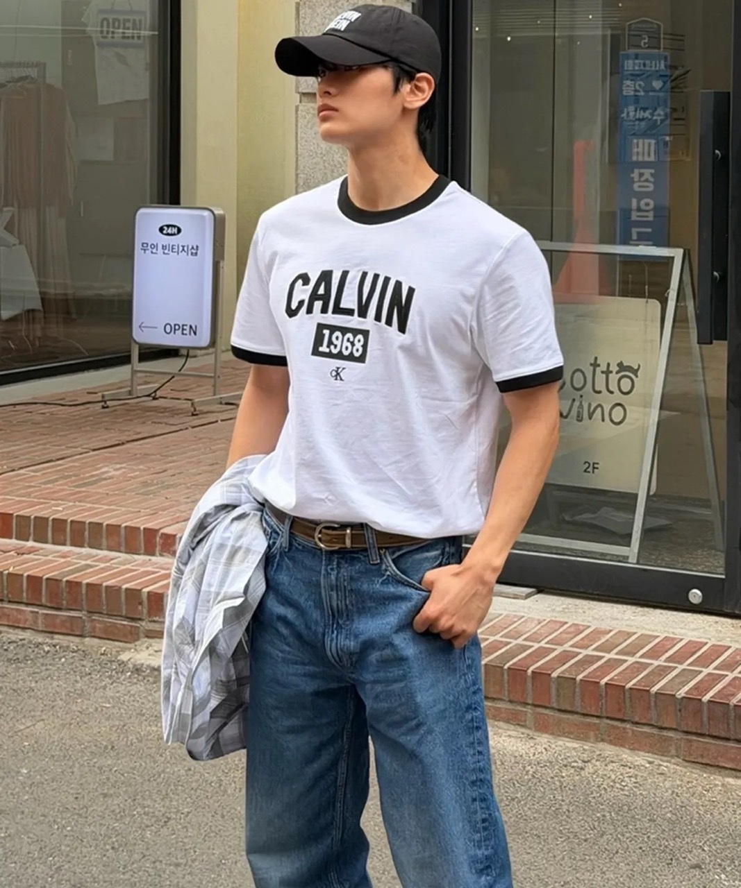 🇰🇷 CALVIN KLEIN CK 美式 滾邊 數字 短T 短袖 寬鬆 男女 / 預購