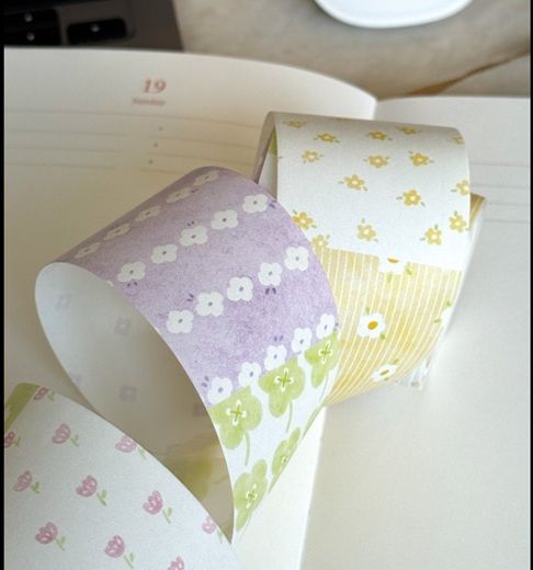 韓Maison de Summer．Spring Floral 4cm和紙膠帶 <整捲/分裝>