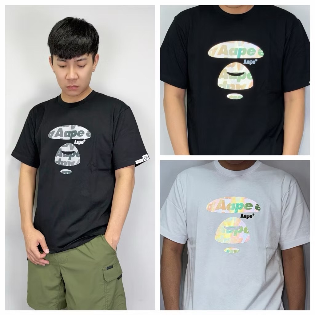 AAPE 反光字母猿猴大標 短袖上衣 短T