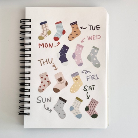 韓Maison de Summer．My favorite socks 轉印貼紙