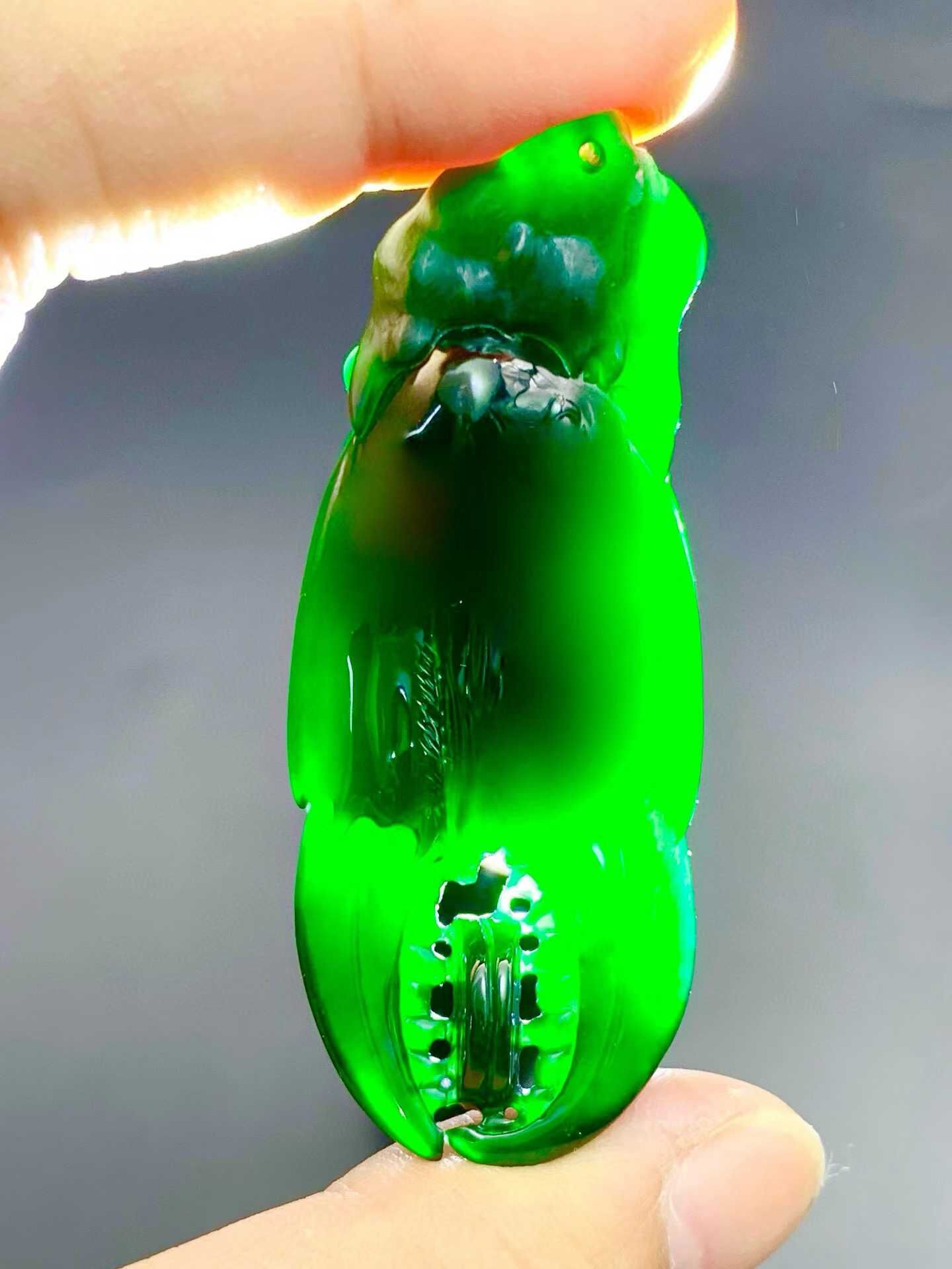 翡翠墨翠蟹鉗·抓住機遇,天然翡翠A玉, 緬甸玉, Jade, Jadeite