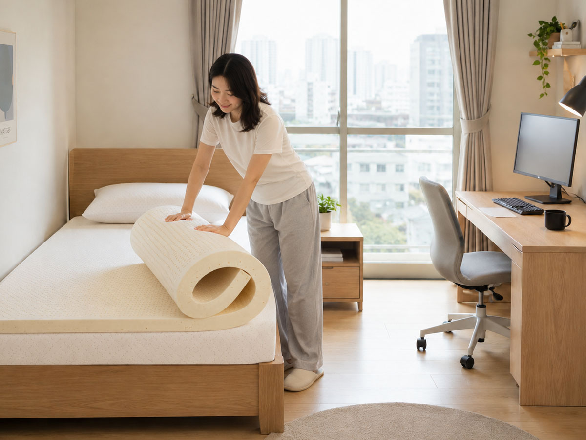 森好眠學生宿舍乳膠床墊整張天然乳膠細孔透氣結構近拍