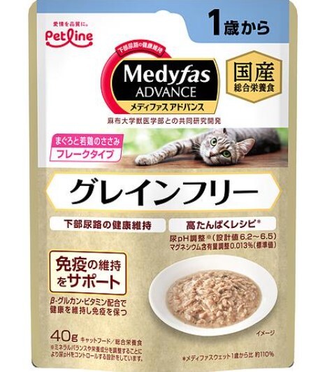 日本Petline 吞拿魚及雞肉 維護下泌尿道健康貓咪濕糧 40g (單包)