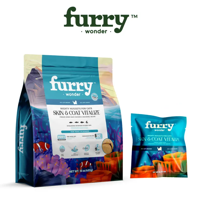 Furry Wonder 全貓 主食凍乾糧．美毛護膚 雞肉+鯖魚味0.25oz