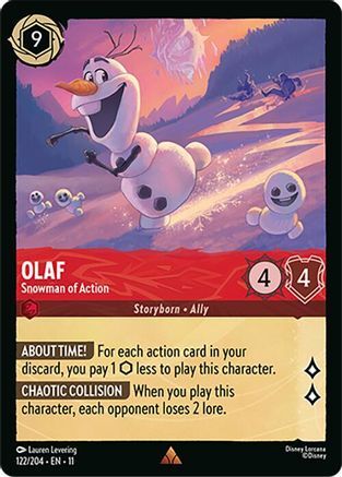 122/204·EN·11 Olaf - Snowman of Action (Rare)