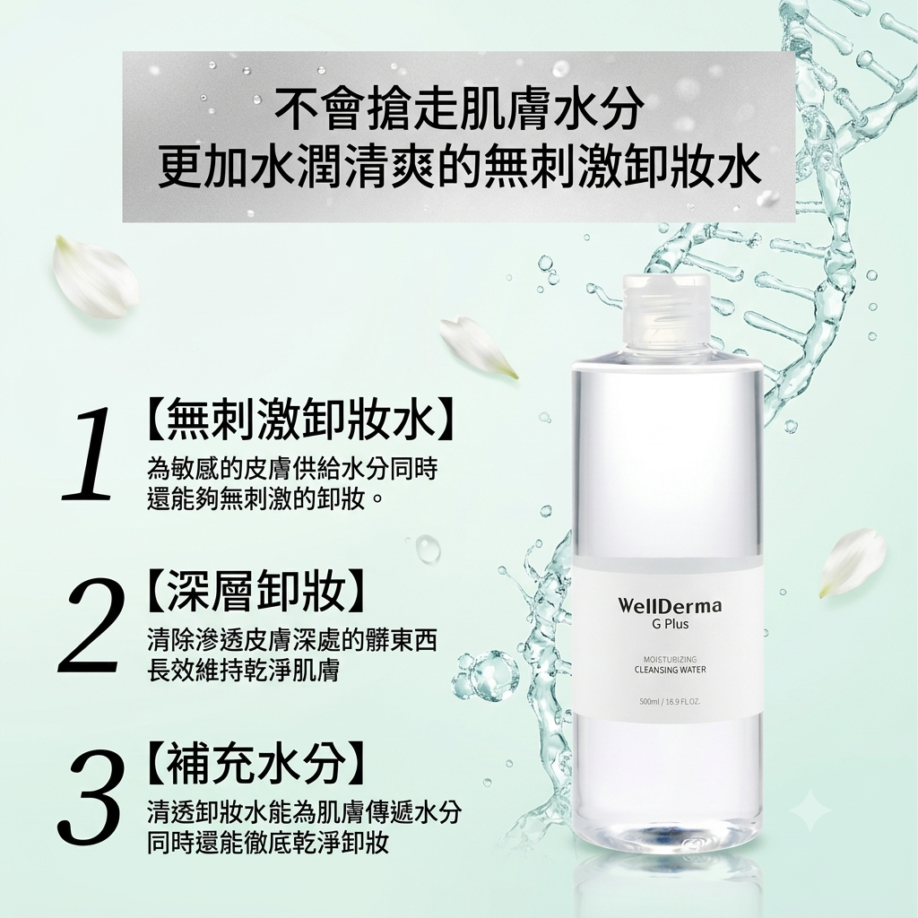 【WellDerma 卸妝水100ml】