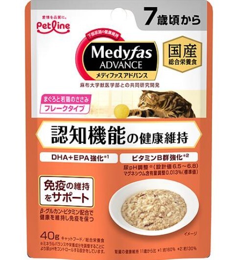 日本Petline 吞拿魚及雞胸肉 認知功能 (7歲以上)  濕糧40g (單包)
