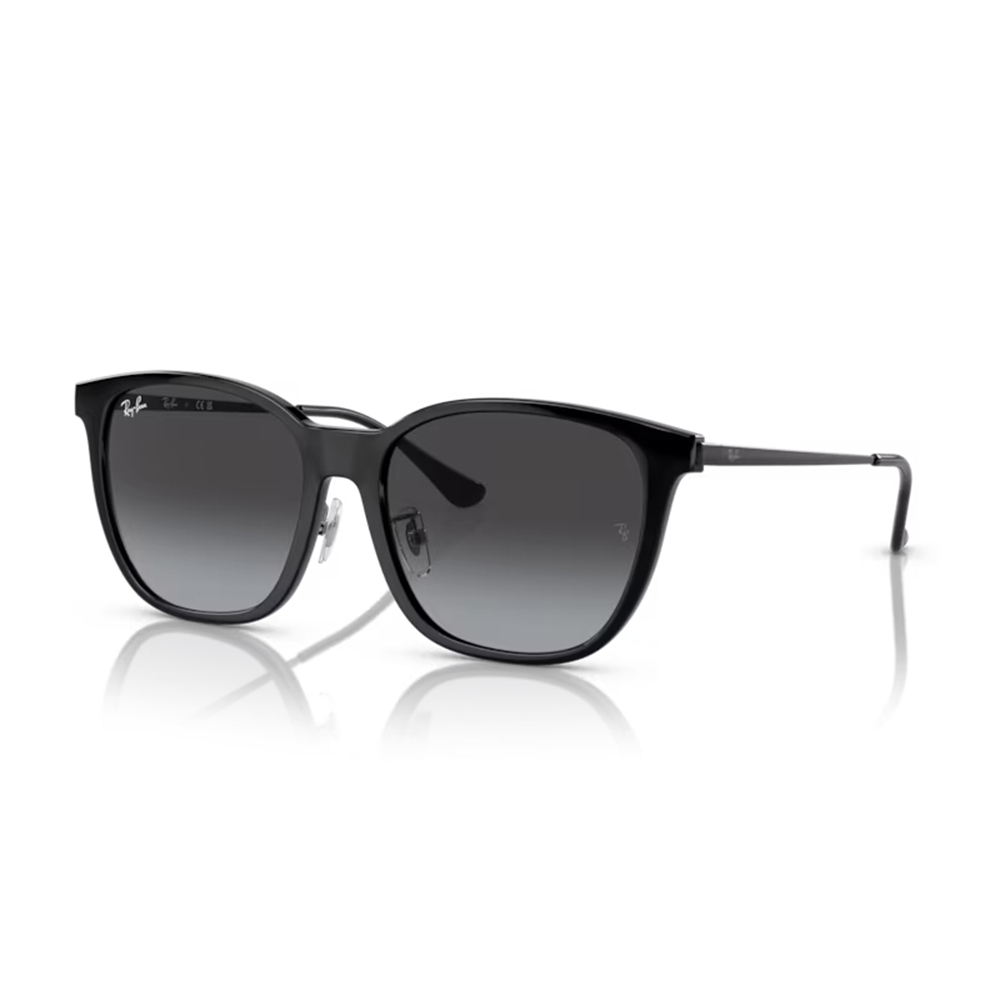 【RayBan】RB4333D 601/8G-55mm 方框太陽眼鏡(黑框灰片)♦