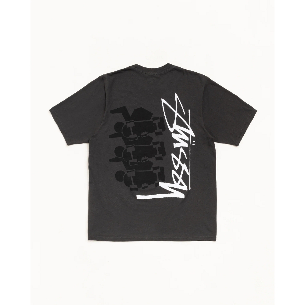 Stussy SKATE STACK TEE PIGMENT DYED 短T 黑灰 米白 綠色