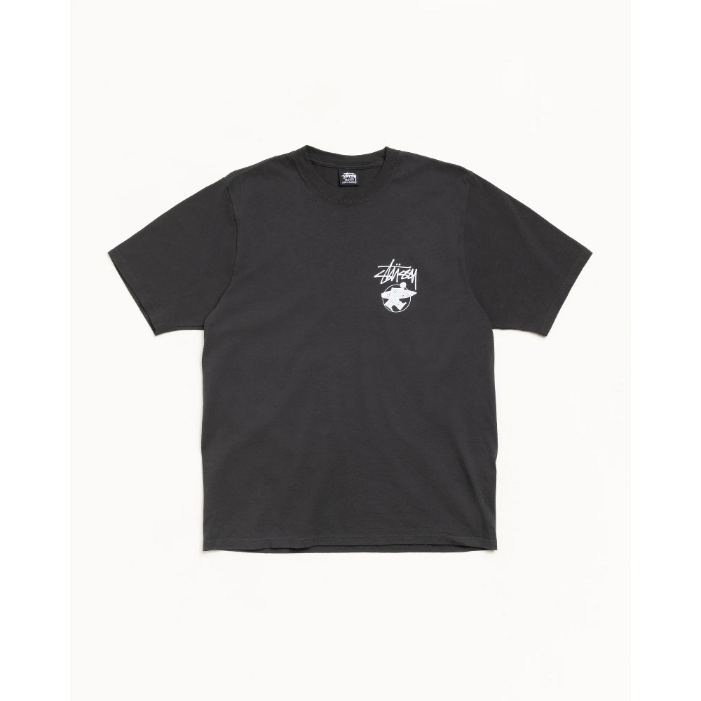 Stussy LONG HAUL TEE PIGMENT DYED 短T 黑灰 米白