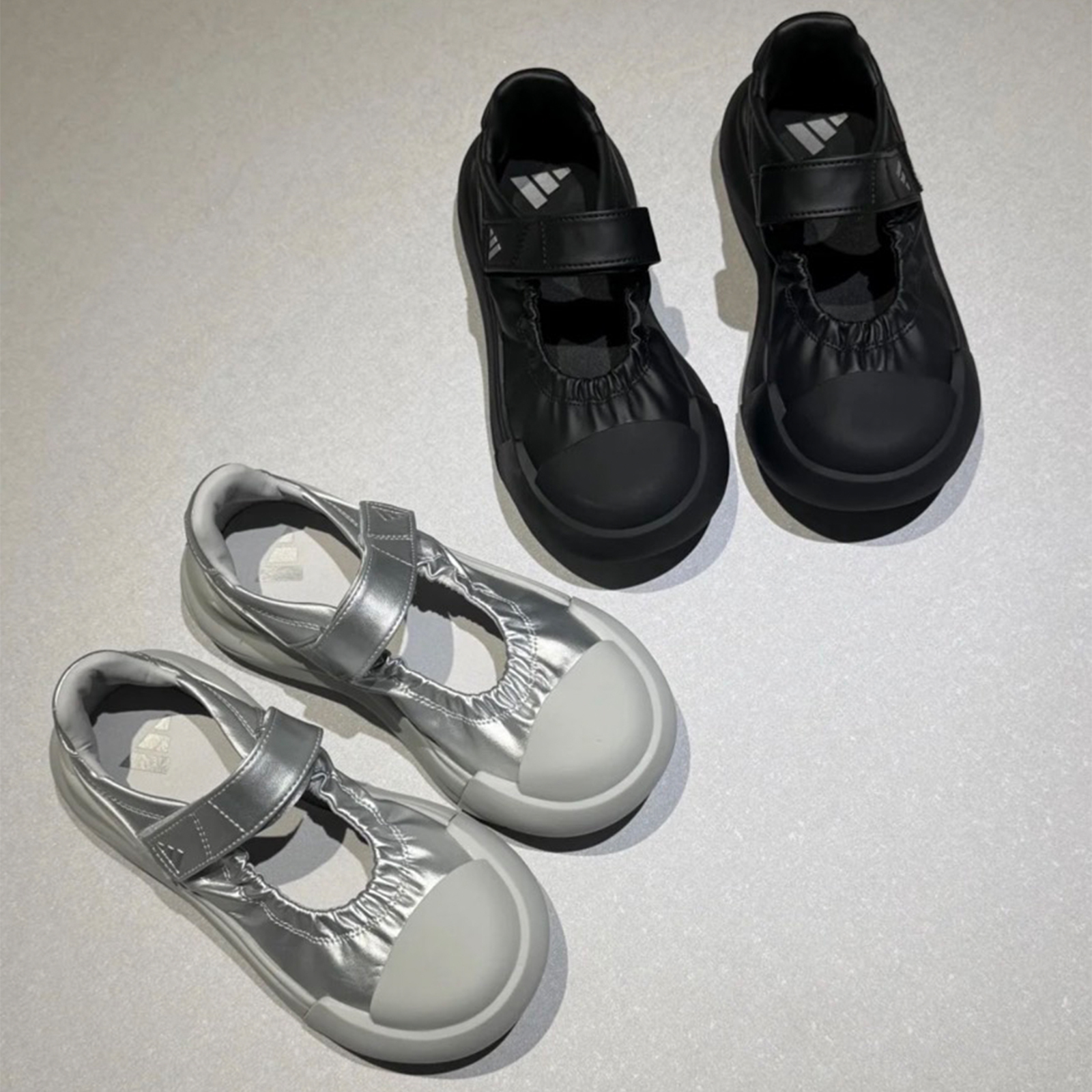 adidas MAXXCOURT MJ 皮革 瑪莉珍鞋 芭蕾鞋 包頭 鬆緊帶 增高厚底 魔鬼氈 Y2K 休閒女鞋 KH6914 KZ9650