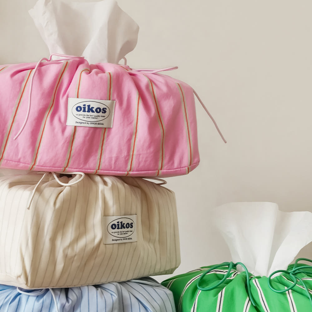 韓國 OIKOS｜ 韓國製🇰🇷Cotton Tissue Case 棉質方形紙巾盒套｜4色