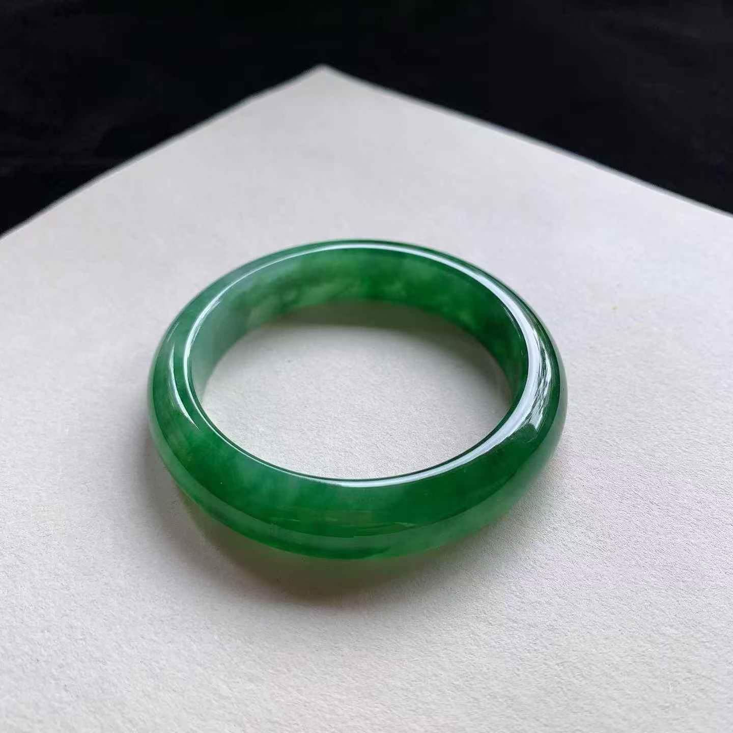 陽綠正圈翡翠手鐲,天然翡翠A玉, 緬甸玉, Jade, Jadeite