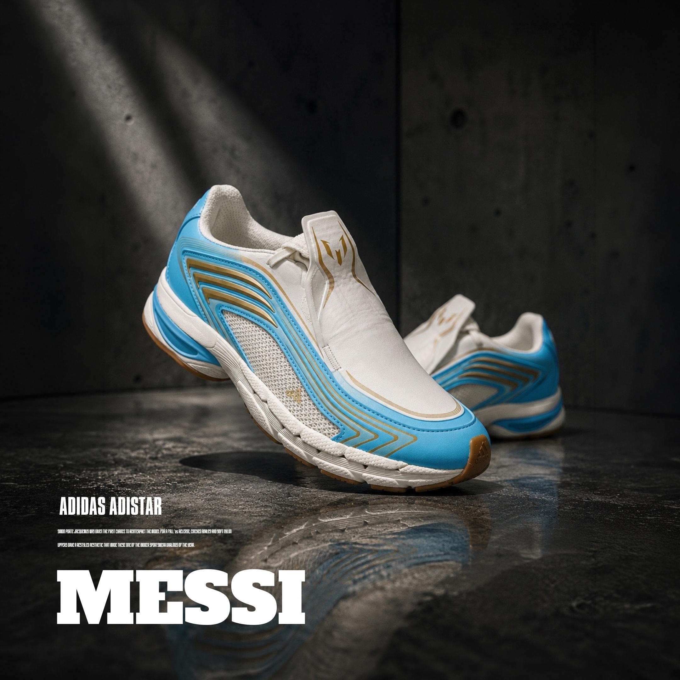 NICEDAY 代購 Adidas Adistar x Messi 梅西 世界盃 足球 阿根廷 水藍 聯名 世足賽 KI7184
