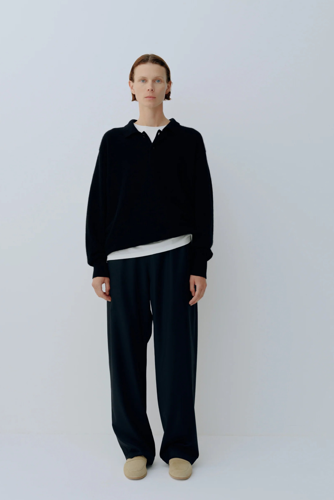 ssstein WOOL SILK DRAWSTRING EASY PANTS