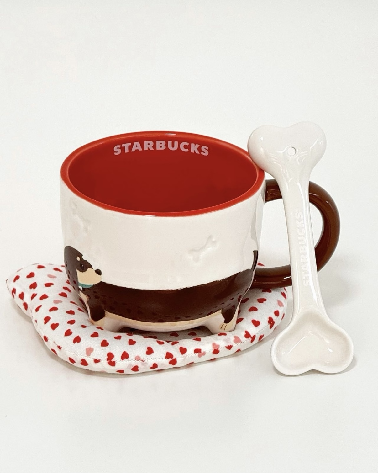 STARBUCKS 星巴克 爪爪天地系列 臘腸狗 馬克杯 附骨頭造型攪拌棒 385ml