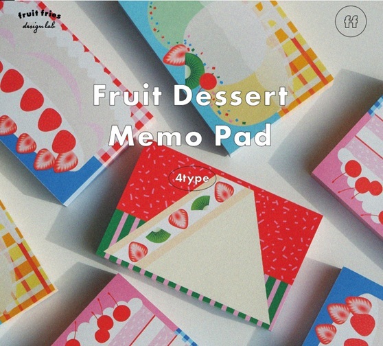 韓fruitfries．Fruit Dessert 便簽本 共四款